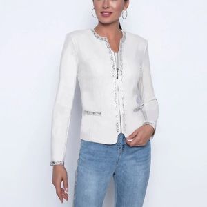Stunning vanilla coloured zip jacket style
